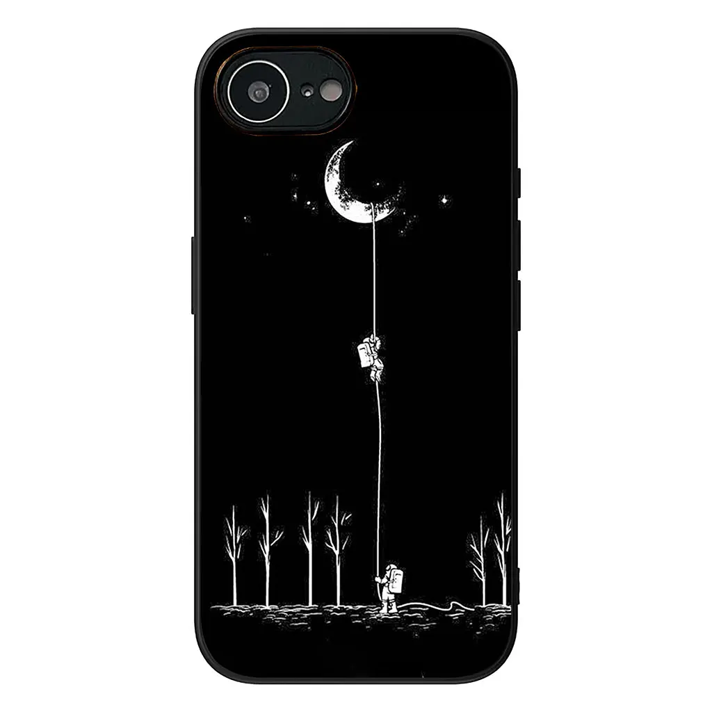 Celestial Cat Astronaut Phone Case - Moon and Stars Design