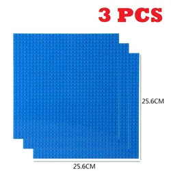 3-Piece Classic Building Base Plates Set - 32x32 and 32x16 Dots for Creative Construction and Play (32X32 Blue)
