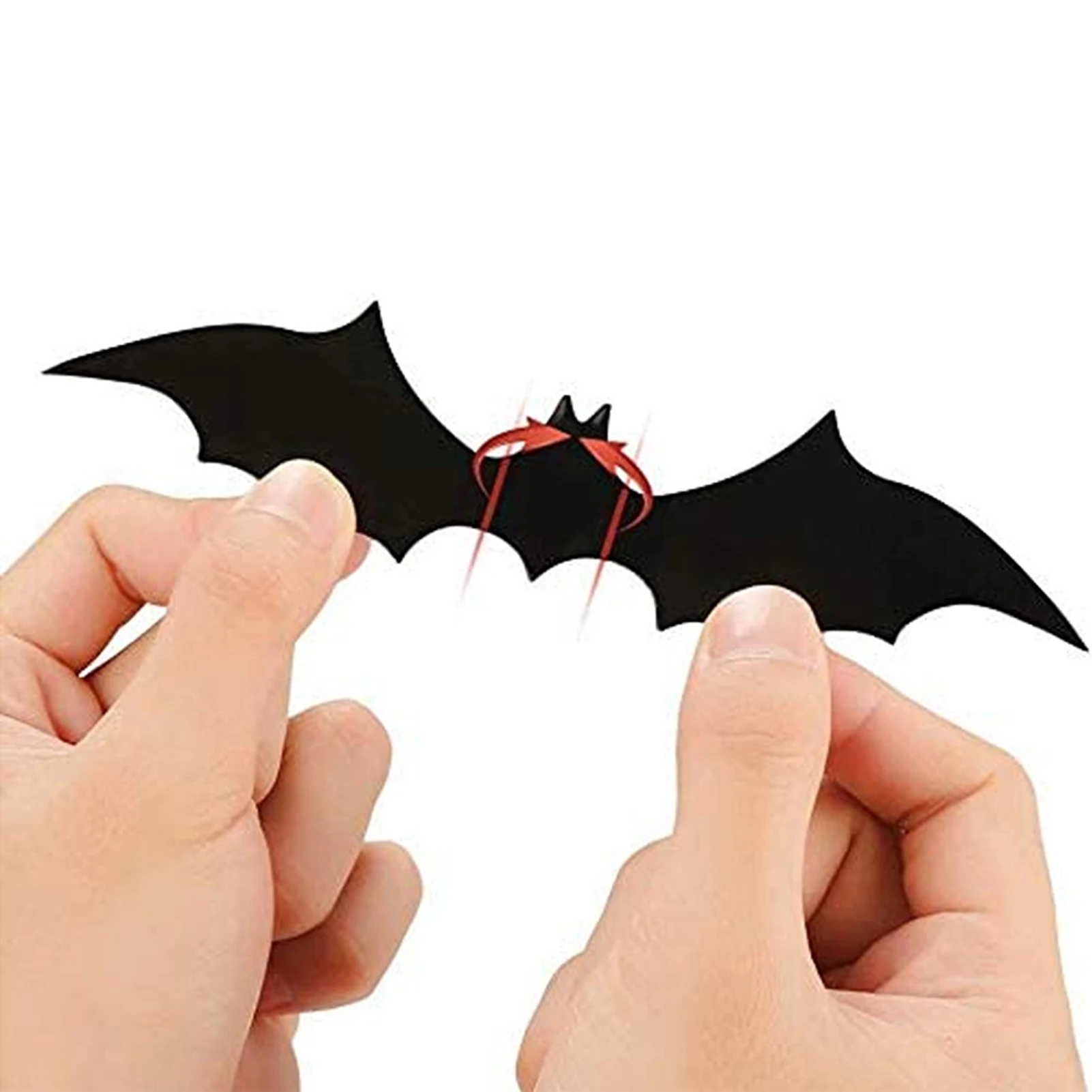 

Halloween Bats Wall Stickers Pack of 56 Creative 3D Bats Silhouette Decals Black Spooky Themed Party Decorations