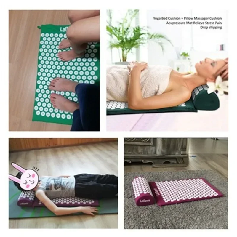 Non-Slip Massage Yoga Mat Set for Stress Relief yoga mat massage pad yoga fitness equipment