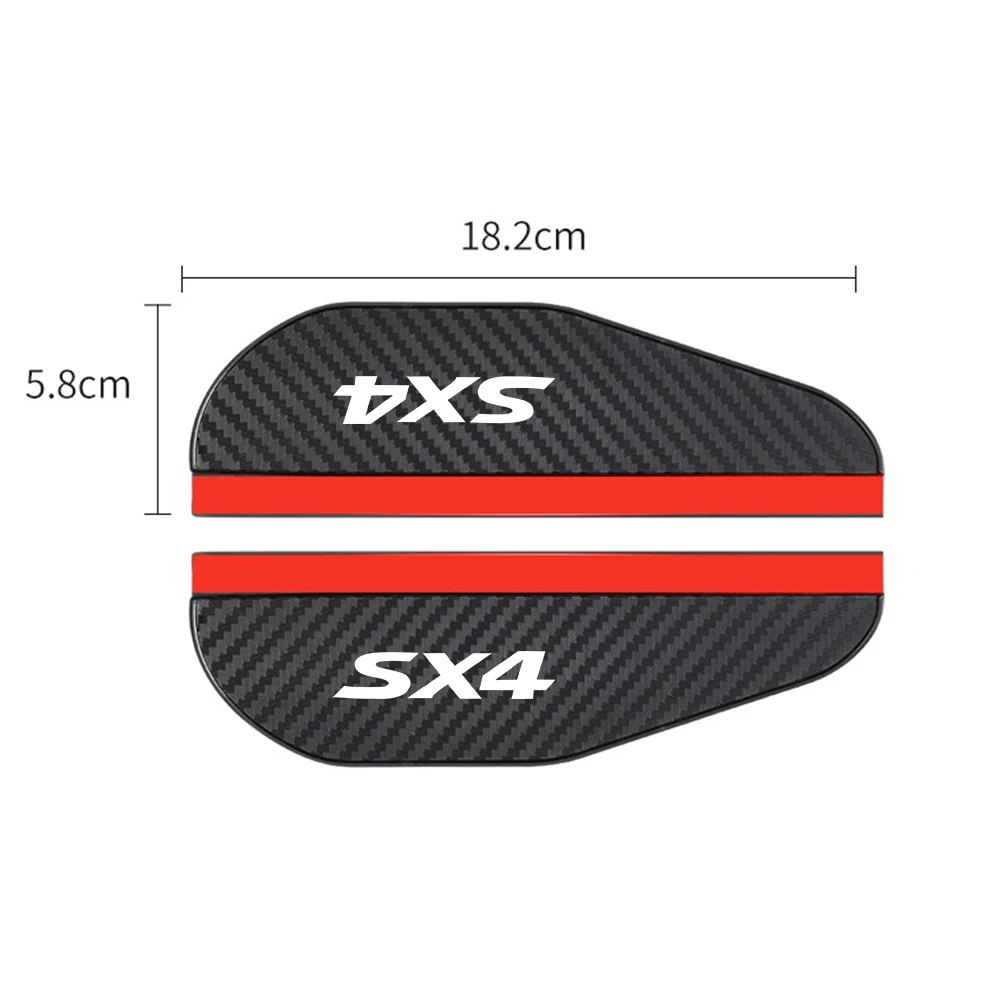 2Pcs car accessoires Awnings Shelters Rearview Mirror Rain Cover Carbon Fiber Side For Suzuki SX4 sticker Accessories
