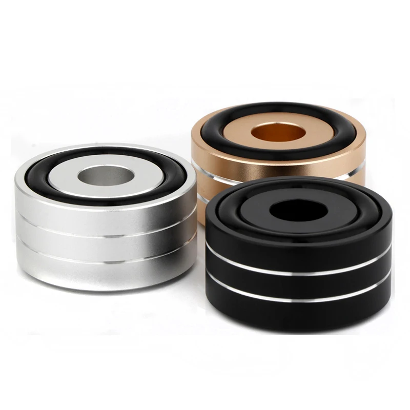 Monosaudio Lot De 4 Pieds De Haut-parleur HiFi - Pieds En Aluminium - Amortisseur - Pieds D'isolation HiFi - Dessous De Verre Pour Amplificateur, Platine Disque, Caisson De Basses (argent, SP3917