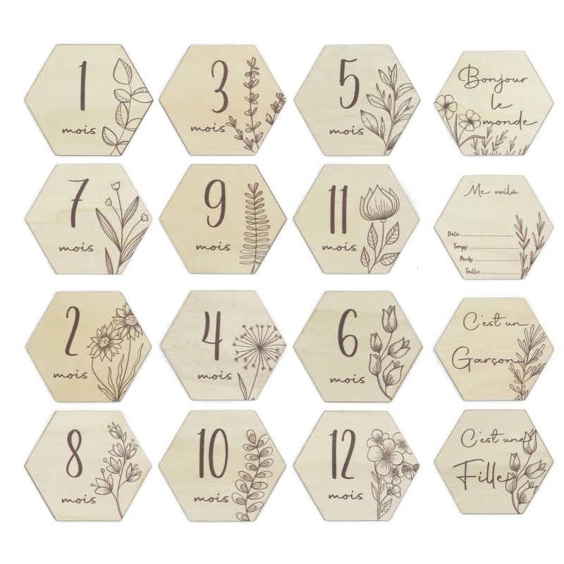 

Infant Shower Gift Milestone Photo Props Card Monthly Cards Baby First Year Life Marker Party Supply Announcement Cards