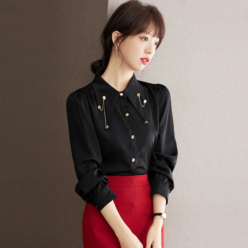 

Ladies Korean Fashion Casual Shirts Blouse Women Tops Woman Button Up Shirt Female Girls Long Sleeve Blouse PyD2200