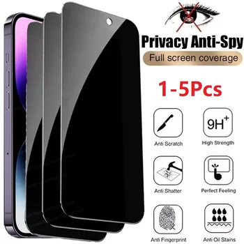 1-5Pcs protezione dello schermo per la Privacy per iPhone 14 13 11 12 Pro Max Mini 7 8 Plus vetro protettivo Anti-spia per iPhone 15 X XR XS MAX