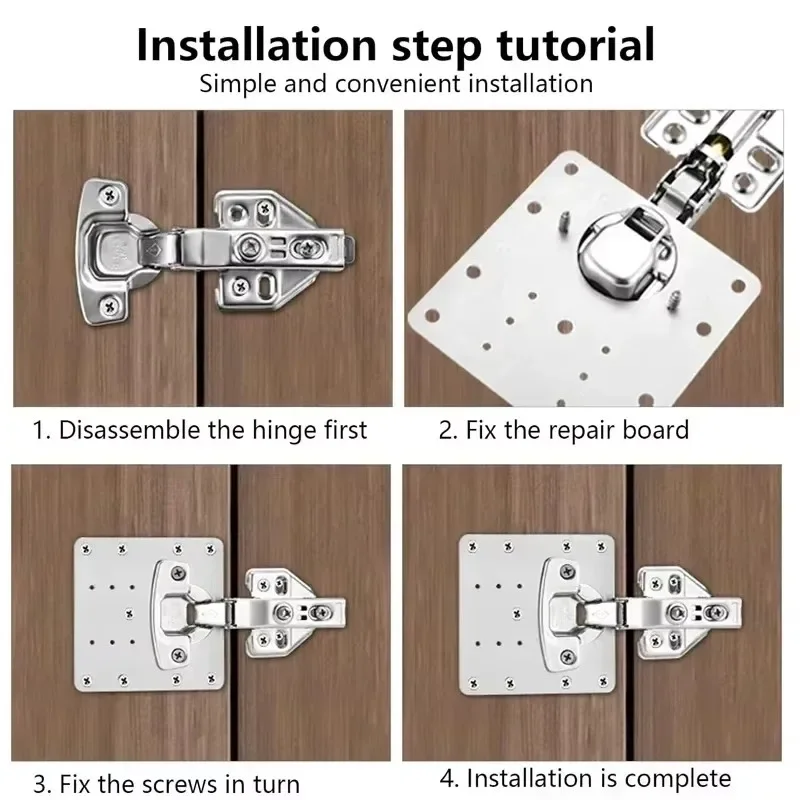2/10Sets cabinet hinge repair plate kits door hinge mounting plate with holes for home kitchen cupboard furniture