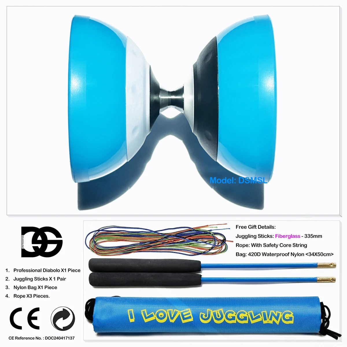Tri Bearings Professional Diabolo Chinese Folk Traditional Toys Yo-yo Magic Juggling Fitness Kongzhu Kit