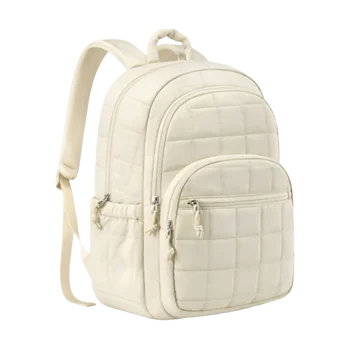 Zaino da Viaggio Creativo Trapuntato a Quadri, Borsa Scolastica alla Moda per Studenti, Zaino Universitario Monocolore con Spallacci Regolabili
