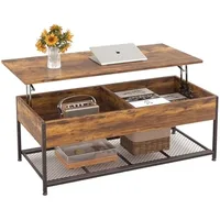 Lift Top Coffee Table -Adjustable Shelf and Hidden Storage,Wood Lift Tabletop Coffee Table for Home Living Room,Office Reception 1