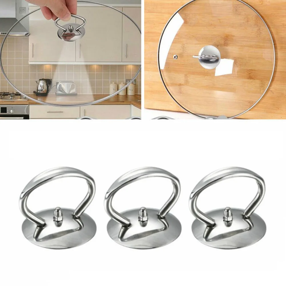 Pot Lid Handle Pot Lid Knob 1/3pcs Stainless Steel Pot Lid Handle Universal Kitchen Pan Lid Handle Knob Replacement Accessories