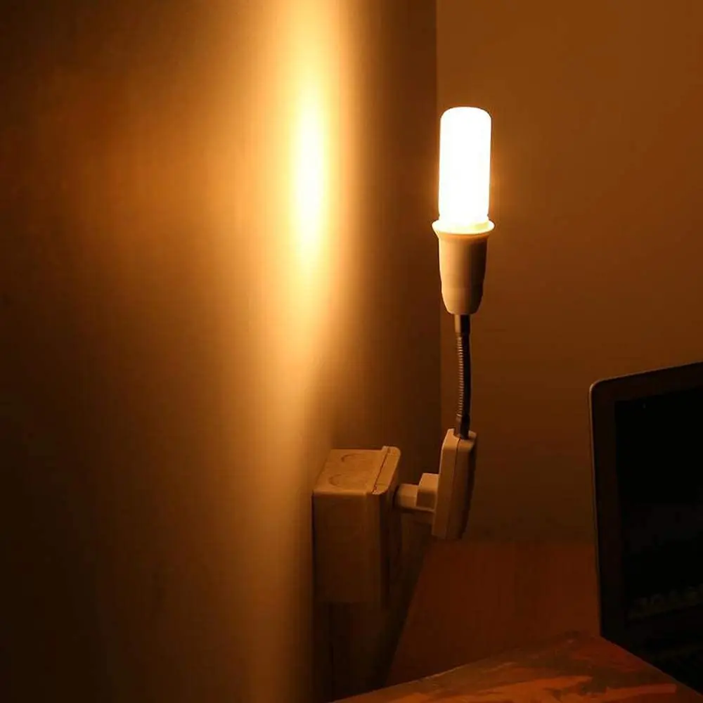 2PCS E27 Socket Adapter with Switch EU Plug 20CM Flexible Light Bulb Lamp Holder Extension Adapter Converter Screw Socket