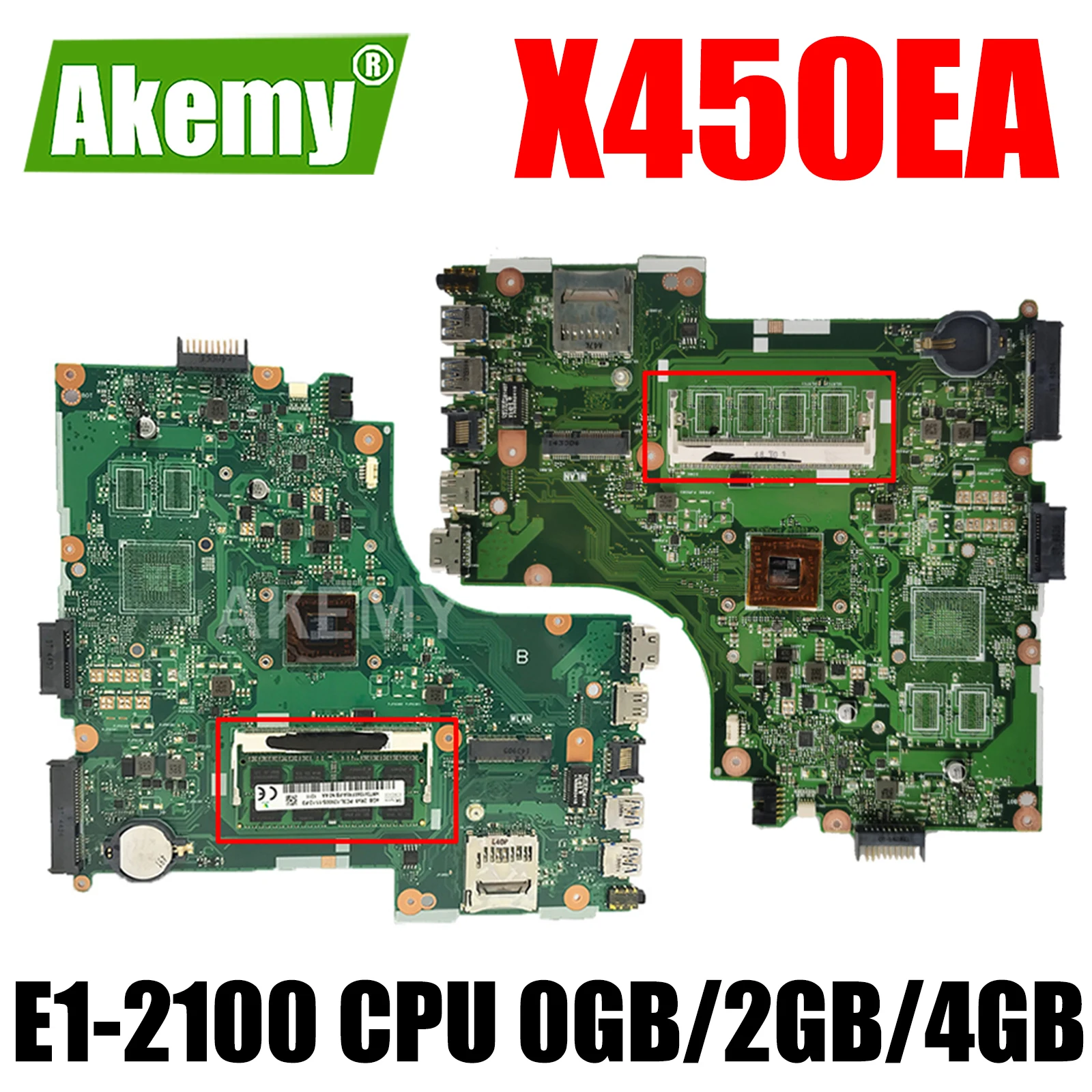 X450EA Notebook Mainboard with E12100 CPU 0GB 2GB 4GB RAM for ASUS