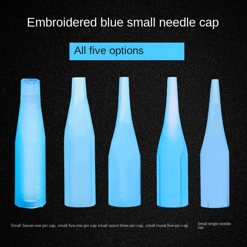 

200pcs Blue Tattoo Tips 1R Needle Caps Sterilized Packing Permanent Makeup Machine SMALL SIZE Microblading Supplies Accessories