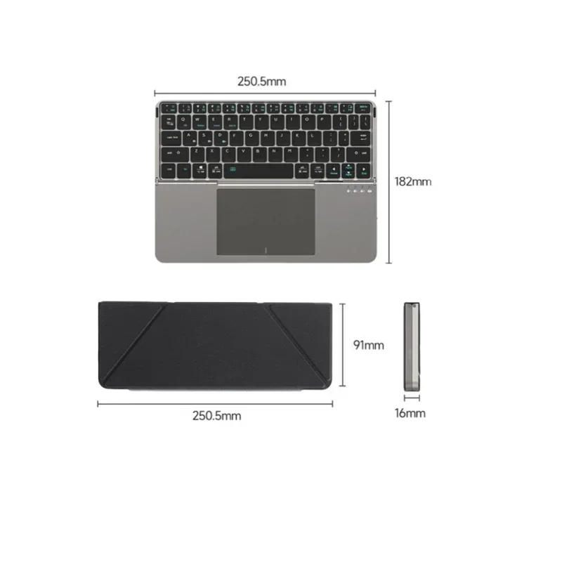 확장 키보드 아이패드 플립 키보드 무선 트랙패드 iPod/iphone/안드로이드/windows를 위한 터치패드 외부 무선 키보드를 가진 접이식 자기 키보드 접이식 블루투스 키보드