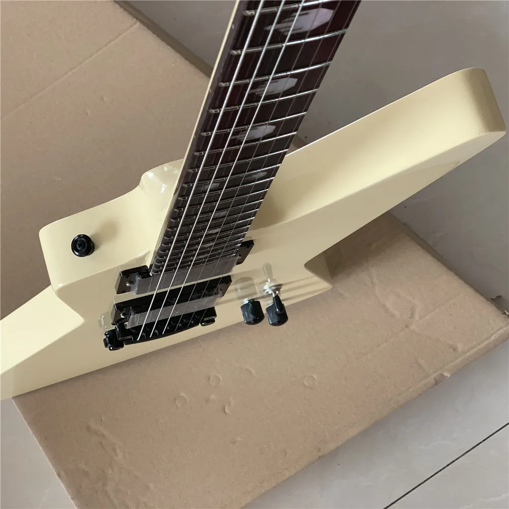 Goose Electric Guitar Finger inlay Cream Yellow Body HH