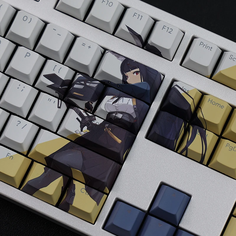 Chaves Pbt Dye Substituiu Keycaps Cereja dos Desenhos Animados Anime Gaming Tecla Caps Perfil Hoshimi Miyabi Backlit Keycap para Zenless Zona Zero 108 - Imagem 5