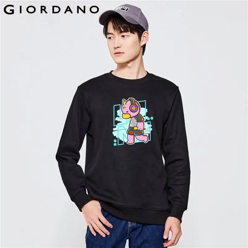 

GIORDANO Men Dragon Series Sweatshirts Dragon Print Loose Sweatshirts Crewneck Fleece-Lined Fashion Casual Sweatshirts 91093276