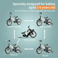 Vélo d'équilibre pour enfants 2 en 1, vélo pliant à pédale pour fille et garçon de 1 à 6 ans 2