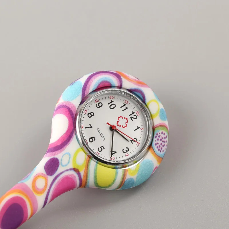 10pcs/lot Fob Watch for Nurses Silicone Pocket Watches Brooch Tunic Clock for Nurses Doctor Medical Reloj De Bolsill Wholesale