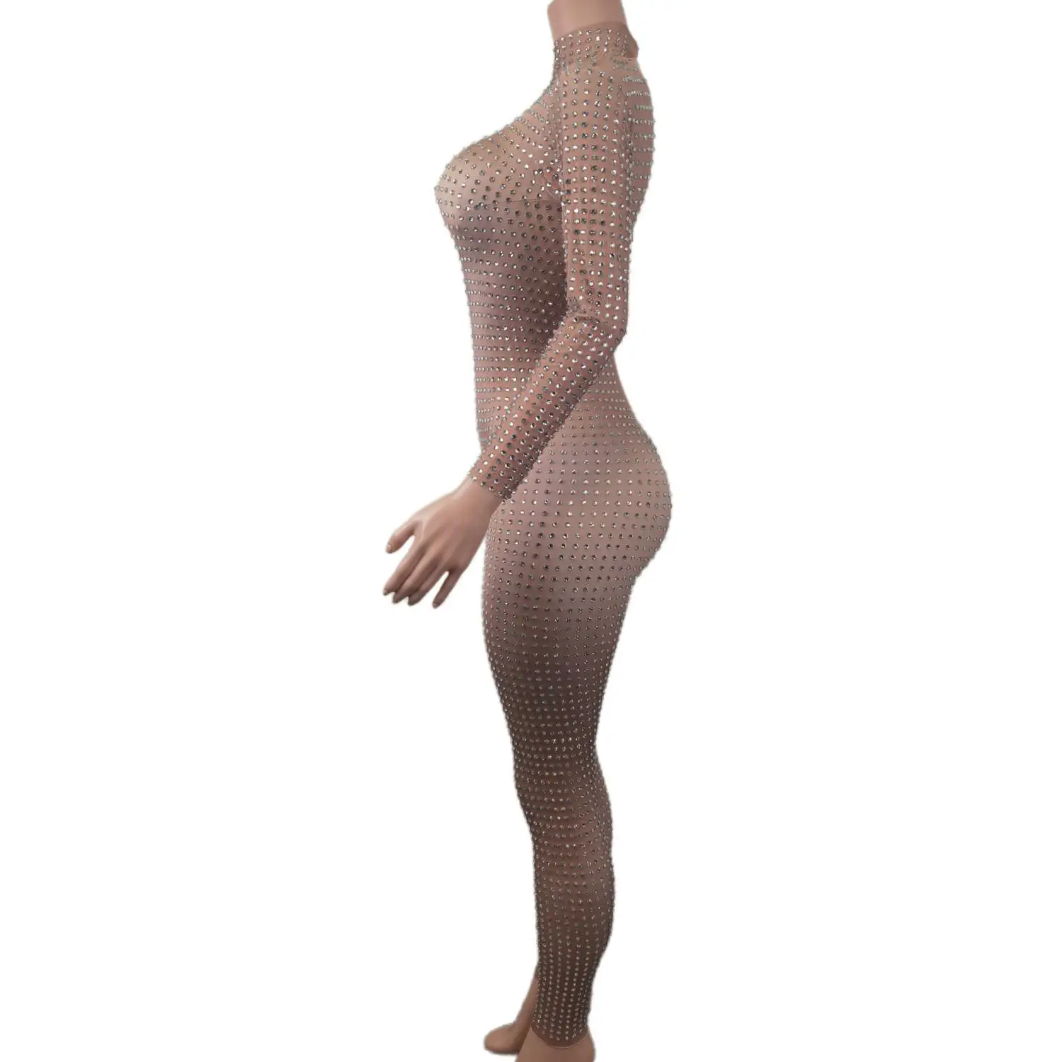 Рисунок 2 - Роскошный Облегающий комбинезон с блестящими камнями