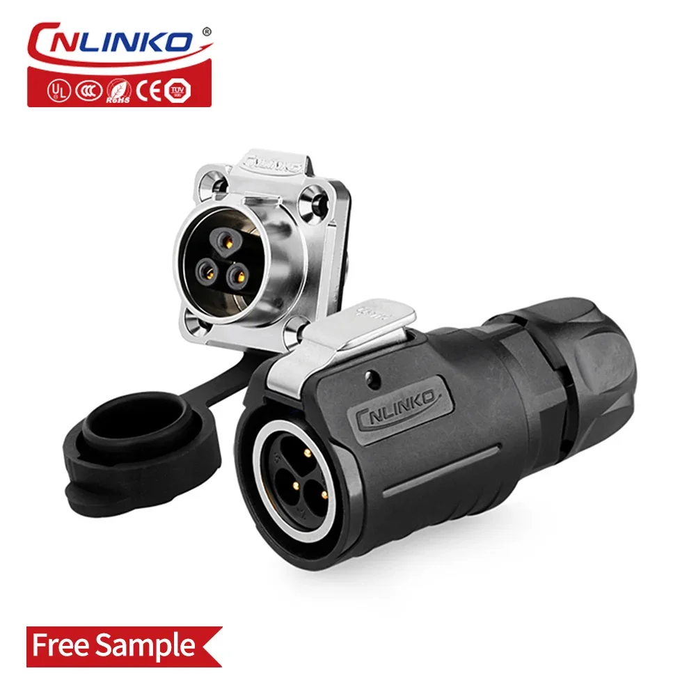 

CNLINKO Waterproof IP67 M16 Cable Connector 3 Pin Power Connector Plug and Socket