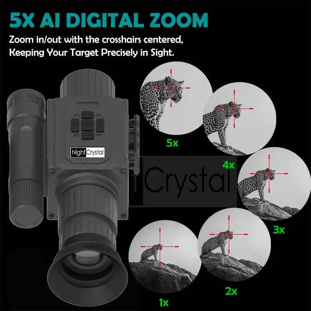 NK008 Digital Night Vision Scope, Hunting Infrared Riflescope Monocular 5X Zoom