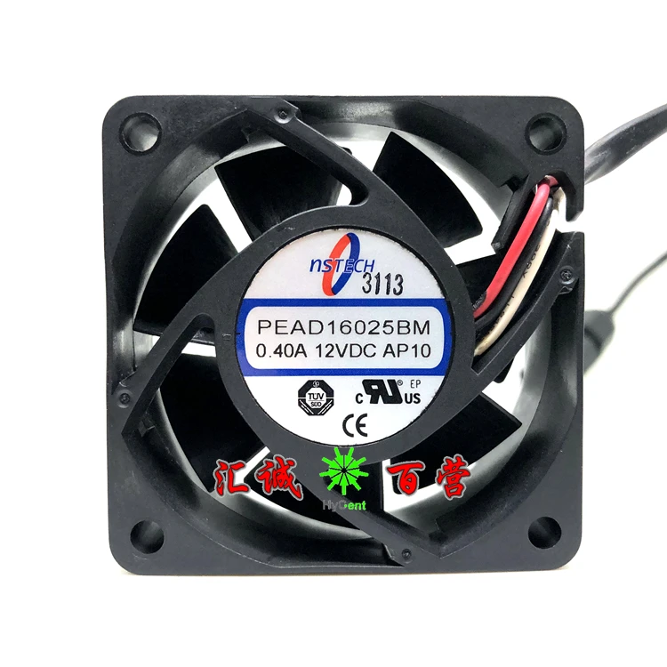 

PEAD16025BM AP10 DC 12V 0.40A 60x60x25mm 3-Wire Server Cooling Fan