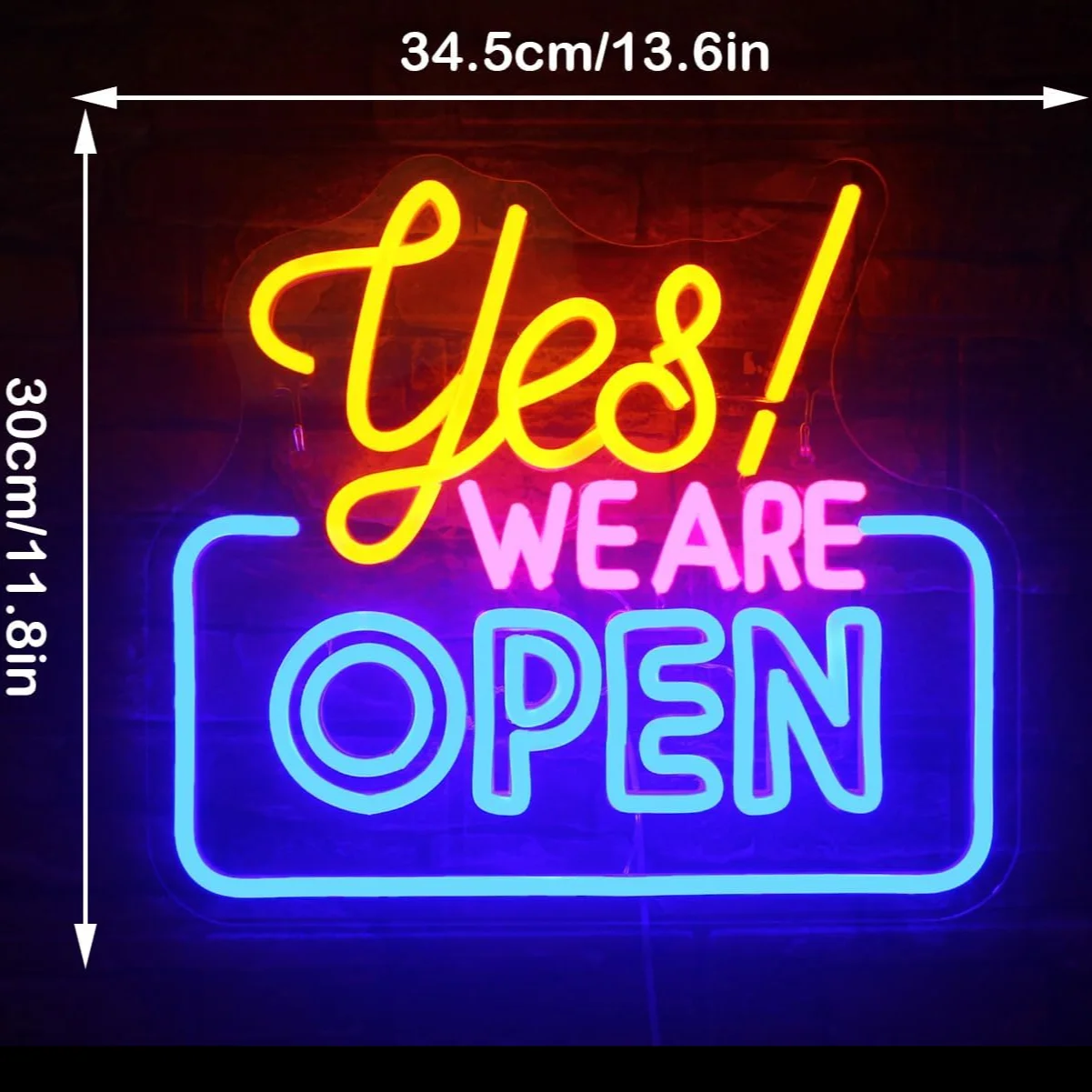 Segnale Neon Open Welcome, 42 x 23 cm, Insegne Luminose Colorate, Neon LED Open Con USB, Regolabile, Segnale Neon Luminoso Per Bar, Negozio, Caffè, Boutique, Club, Festa