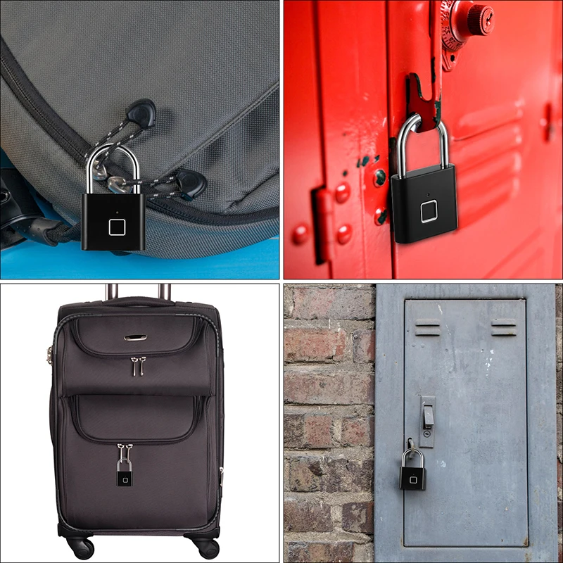 키리스 USB 충전 문짝 잠금 장치, 지문 스마트 자물쇠, 아연 합금 금속 셀프 이미징 칩, 지문 10 개, 빠른 잠금 해제
