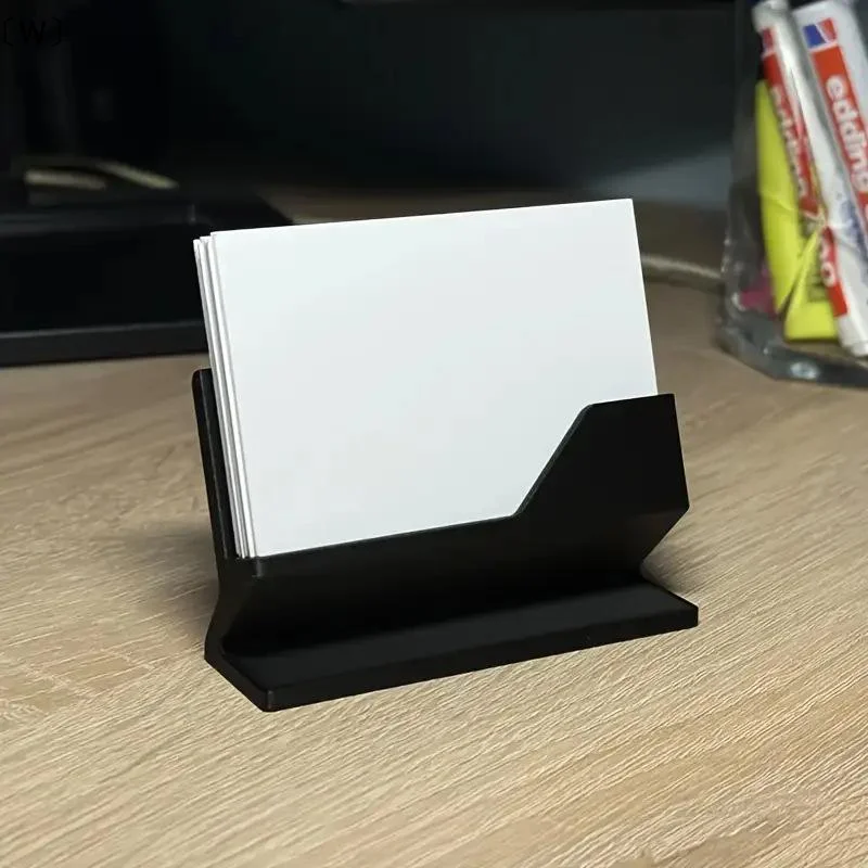 〔W〕1개 미니멀리스트 명함 홀더, 카드를 보관하고 전시할 수 있는 플라스틱 데스크탑 정리함 - 모든 크기에 적합