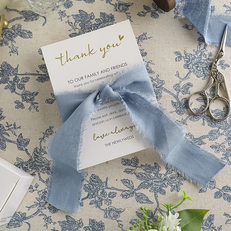 Emerald Green Frayed Edge Cotton Ribbon for Gift Packaging & Floral Bouquets – 3.8cm Wide