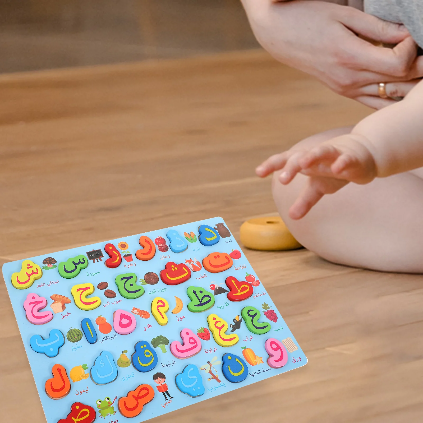 

Three-dimensional Arabic Puzzle Preschool Baby Toy Wood Children Education Plaything
