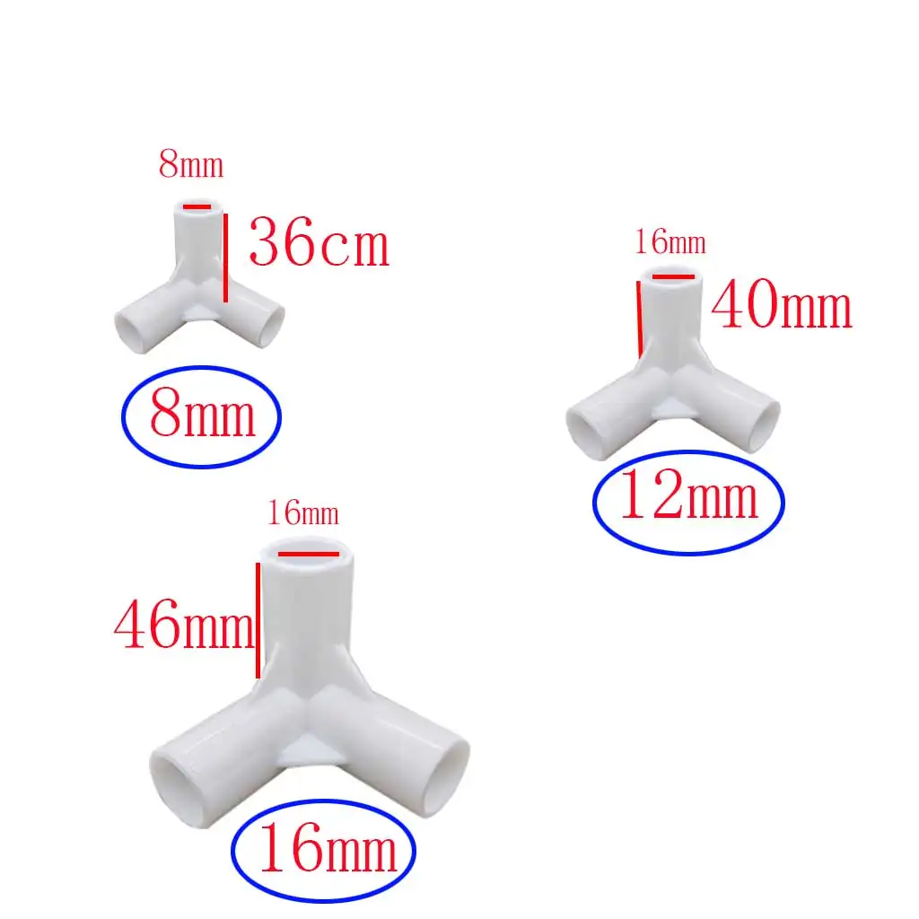 10Pcs Tent Pole Tee Connector, Pet Bed Pole Fixed Joints, 3-Way Connector Plastic Pipe Connector Elbow Right Angle Tee Corner Connector For Camping Tent(T-tee