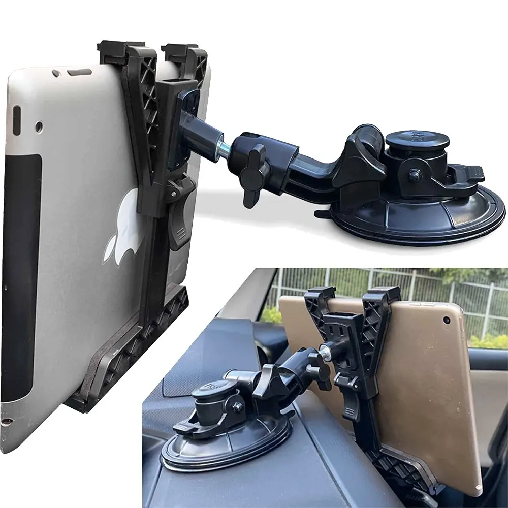 Car Tablet Mount Holder, Car Long Arm Tablet Windshield Holder Tablet 360  Degree Adjustable 2 in 1 Sticky Gel Suction Cup Phone 