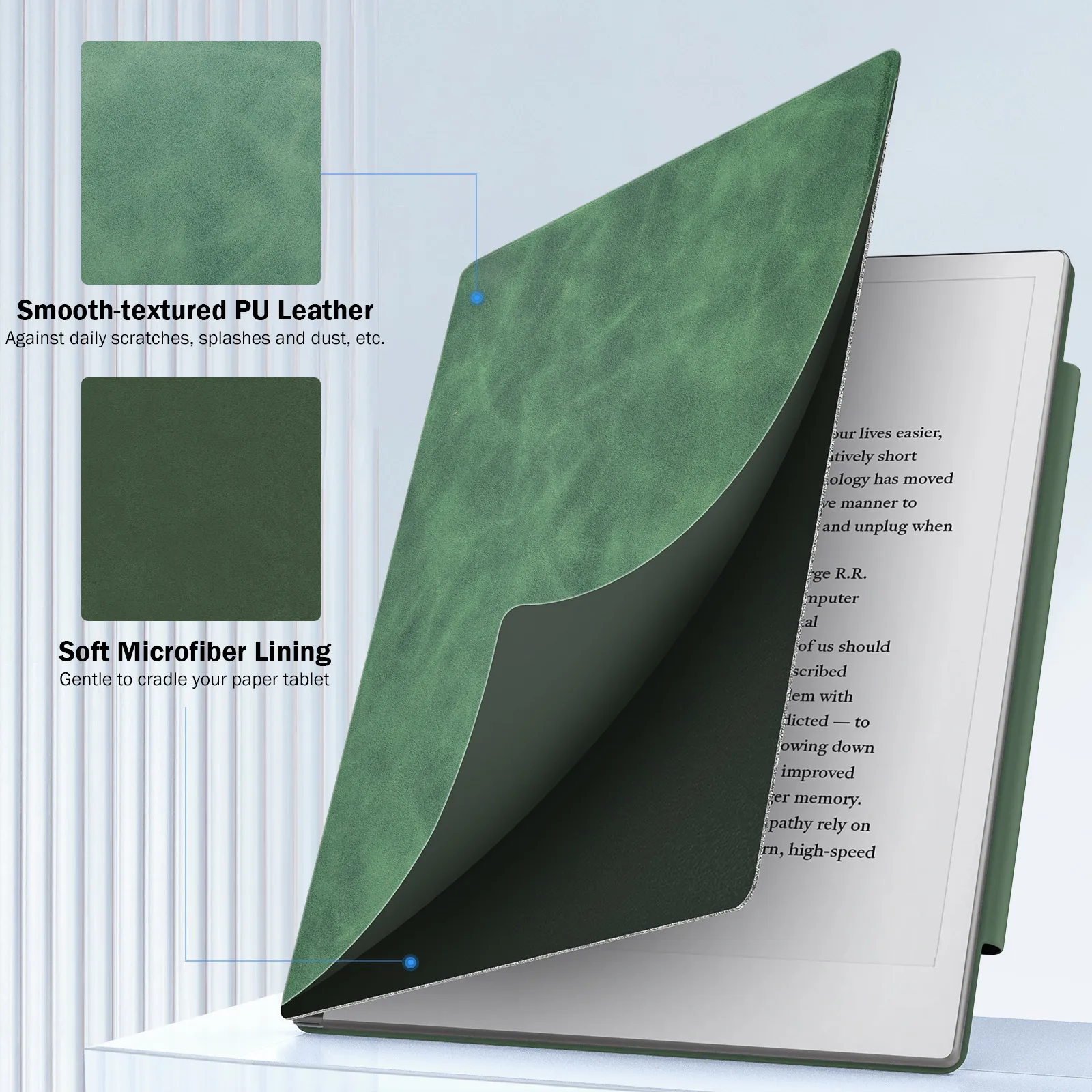 Ultra-Thin Magnetic Tablet Cover with Pen Protective Clasp