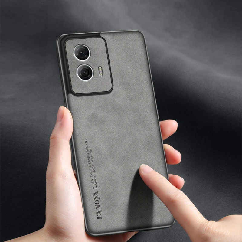 Luxury Leather Comfort Phone Cover with Shockproof Bumper and Camera Protection