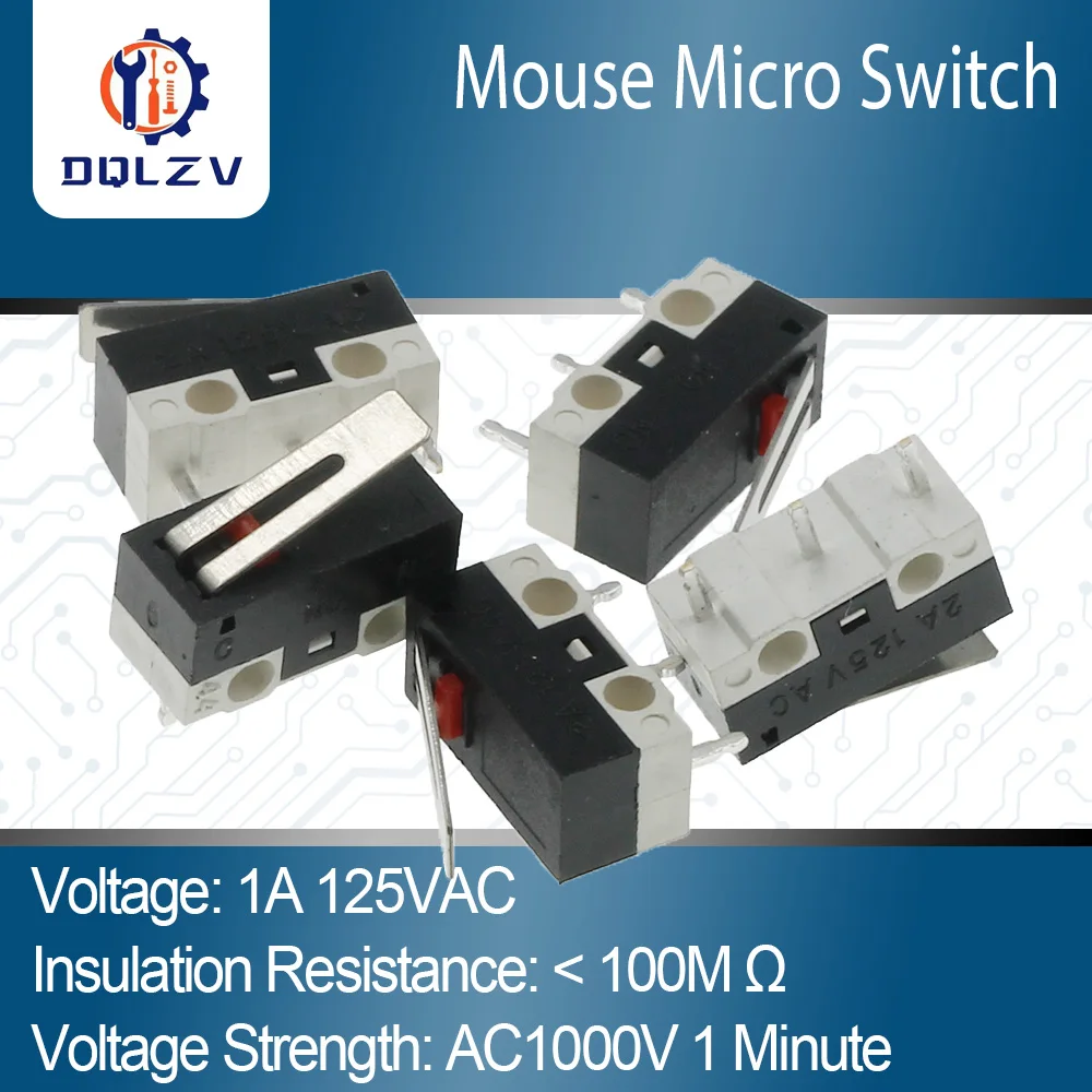 Micro Limit Switch Momentary Push Button Switch 1A 125V AC Mouse Switch ...