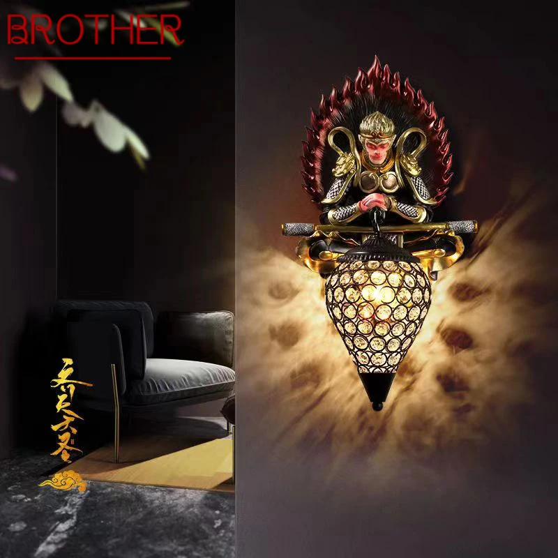 

BROTHER Nordic ModernResinWall Lamp Personalized And Creative Living Room Bedroom Hallway Aisle Decoration Light