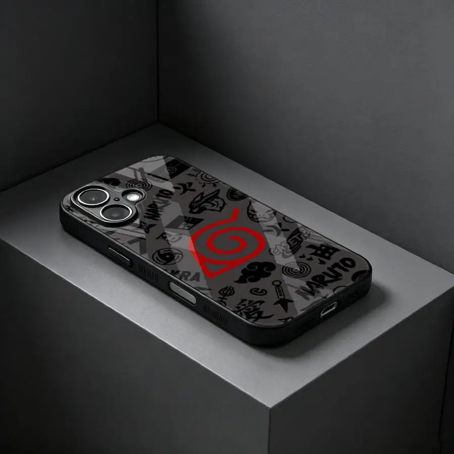 Premium Japan-Inspired N-arutoS Logo Glass Phone Case Cover