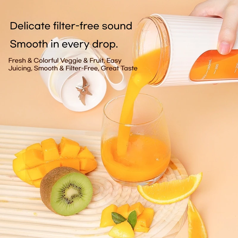 Upgraded Wireless Juicer with 14-Blade 304 Stainless Steel Blades, Smart Battery Display, Portable Juicing Cup 3