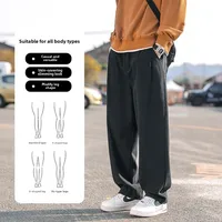 Men's Casual Cotton Straight Leg Pants Spring Autumn Loose Fit Workwear Sle Versatile Comfortable Long Trousers