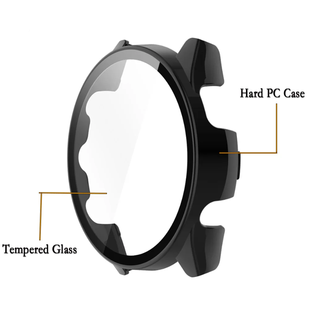 For Garmin Forerunner 265 / 265s Protective Case + Tempered Glass Film For Forerunner 265 Watch Cover 2-in-1 Watch Decoration