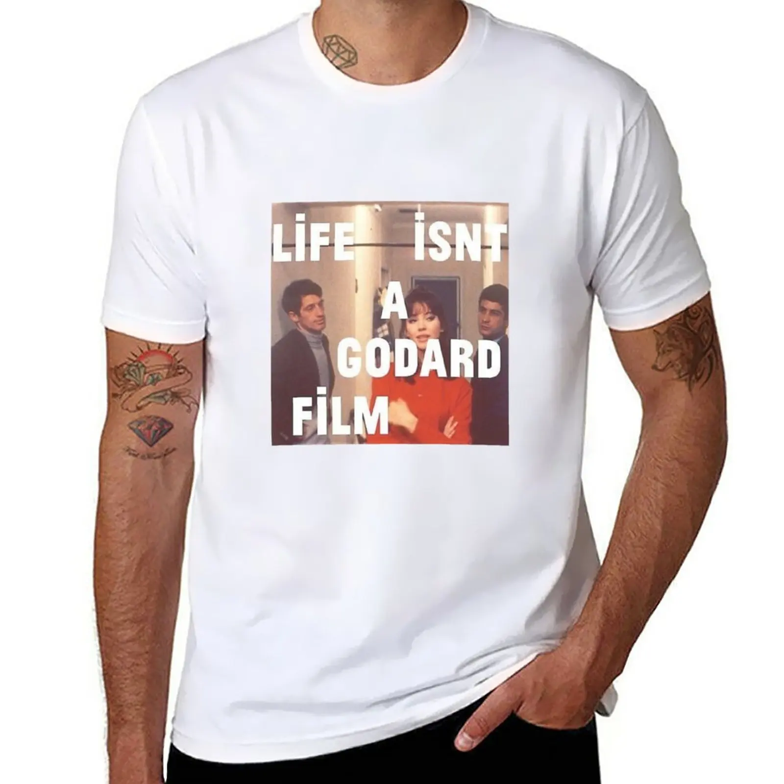 

Life Isn't A Godard Film Quote T-Shirt Aesthetic clothing summer top Men's cotton t-shirt