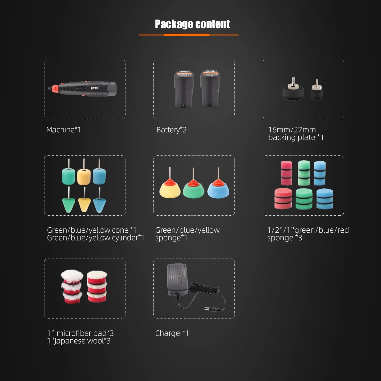 12V Cordless Rotary Mini Car Polisher 5,000-25,000 RPM Smaller Polisher Polishing Foam Pad Set car polisher