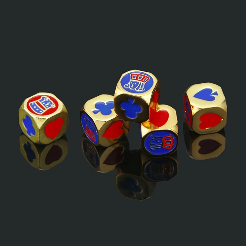 Standard Six Sided Dices 4 Pcs/Set Games Dices Solid Metal Poker