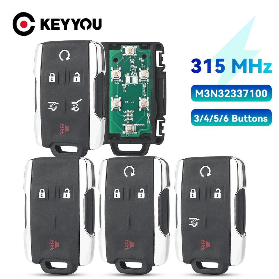 Keyless Entry Remote Fob For M3N-32337100 - Chrome Finish, Ready To Program