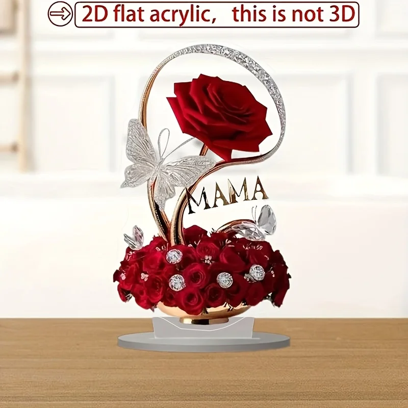 2D Acrylic Rose Gift For Mother Wife Best Friend Girlfriend artificial flower artificial flower ornament