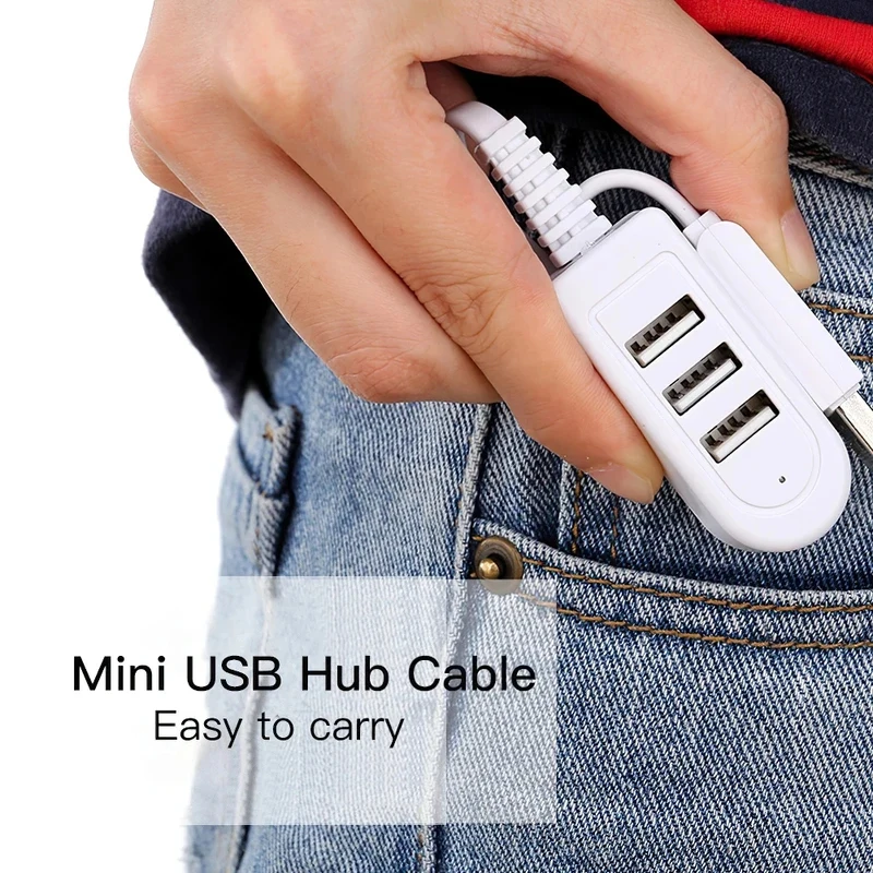 1-5pcs 3In1 USB Splitter Socket Multi-function 3A Charger Converter USB Port Hub Digital Data Cables Accessories Extension Cable 3