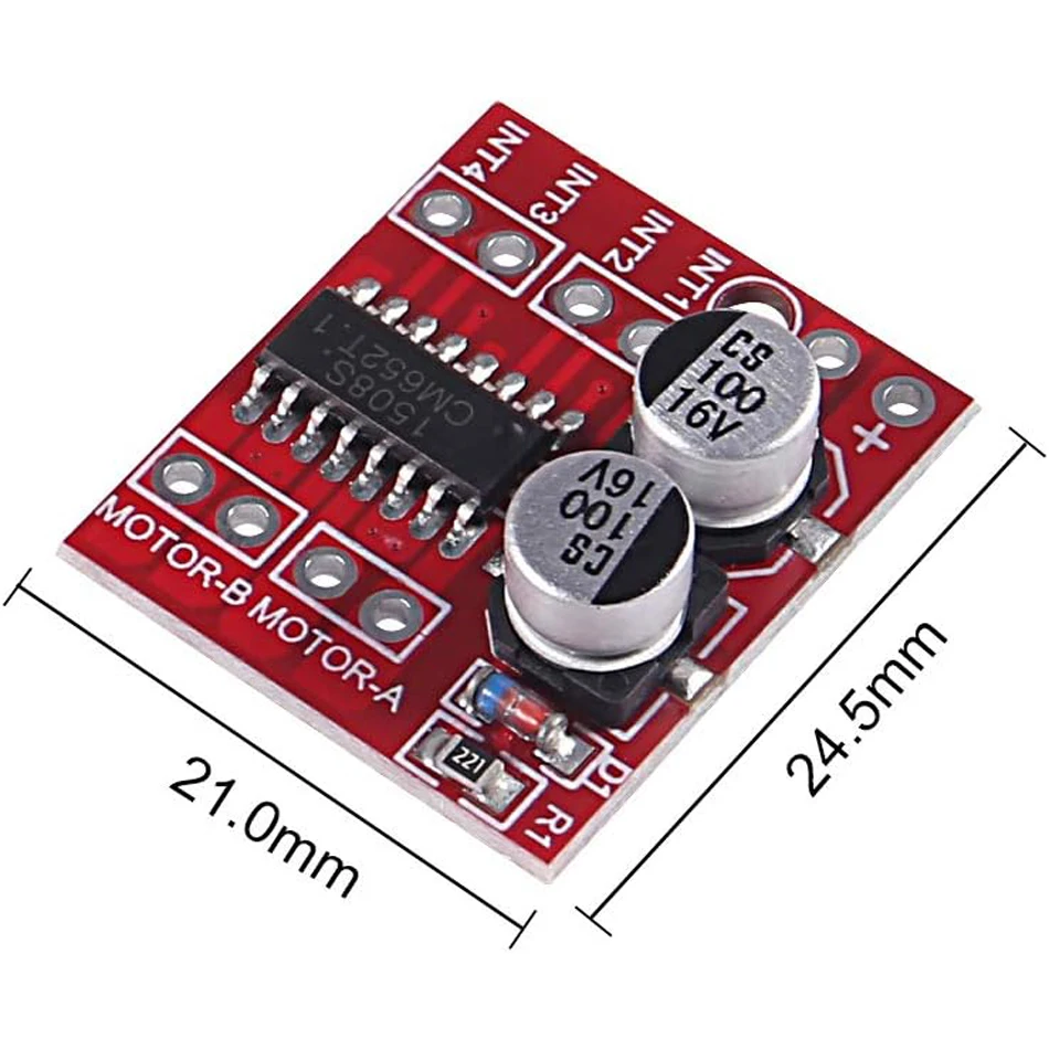 Description Picture 5 of item6pcs Mini L298N 2 Channel H Bridge DC Motor Driver Board with MX1508 Chip for Electric Projects, Smart Car Robot