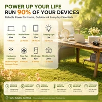 Station d'alimentation portable 500W avec kit de panneaux solaires pliables 100W en option, générateur d'énergie à charge rapide, alimentation de grande capacité pour le camping, les voyages, la maison, les camping-cars et les aventures en plein air 2